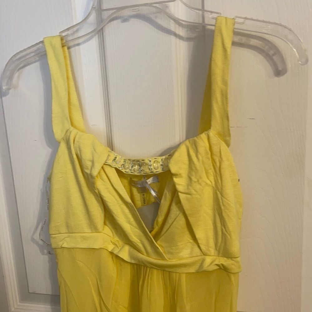 Lucy Paris Beaded Yellow Cut-Out Mini Dress NWT